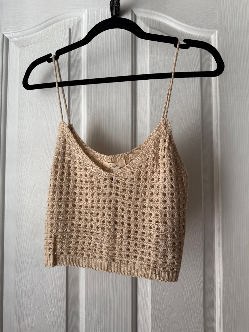 Elan Beige Crochet Knit Camisole (28)